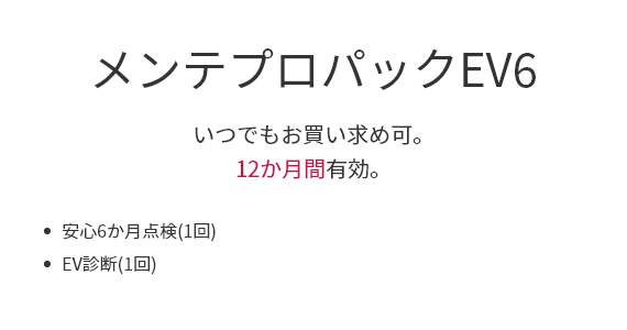 メンテプロパックEV6
