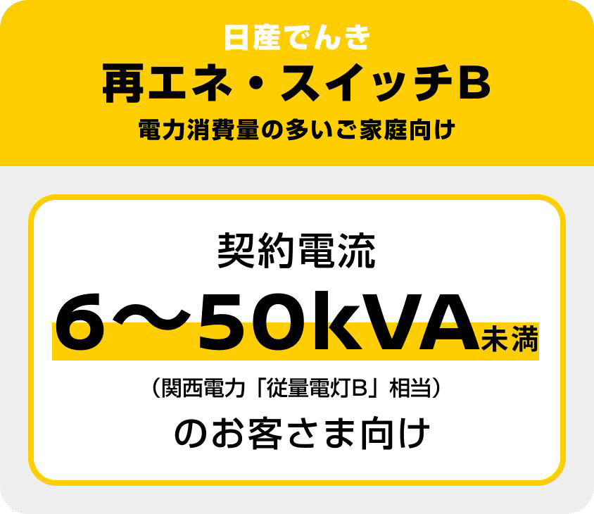 日産でんき 再エネ・スイッチB 電力消費量の多いご家庭向け